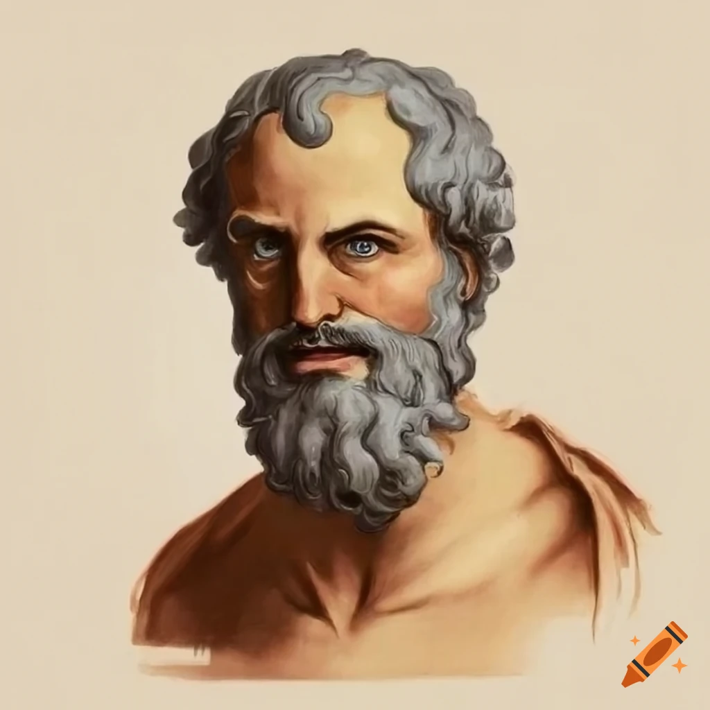 Figure 3: Portrait of Archimedes generated by AI and available at the Craiyon website here. All portraits of Archimedes are flights of fancy rather than true likenesses.