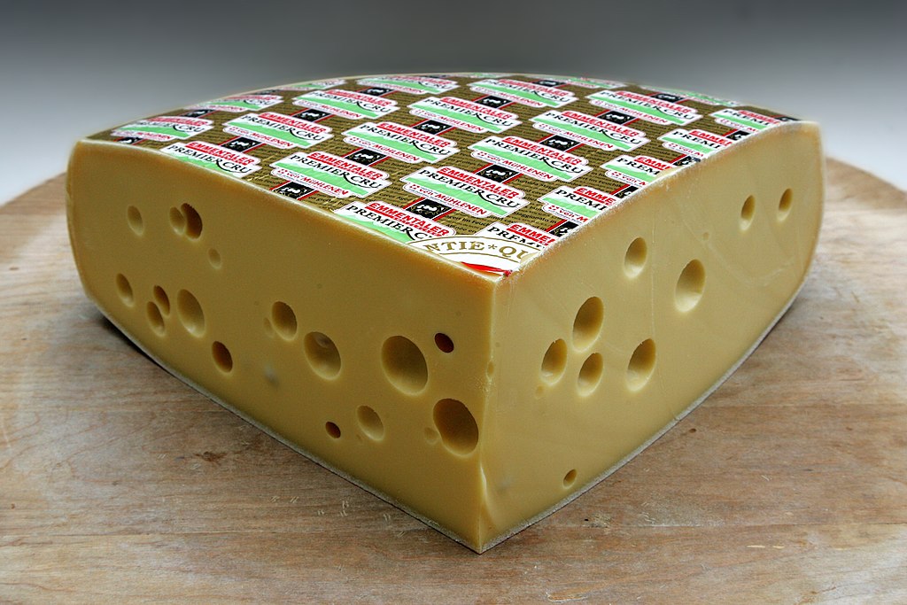 Emmental cheese is full of holes.