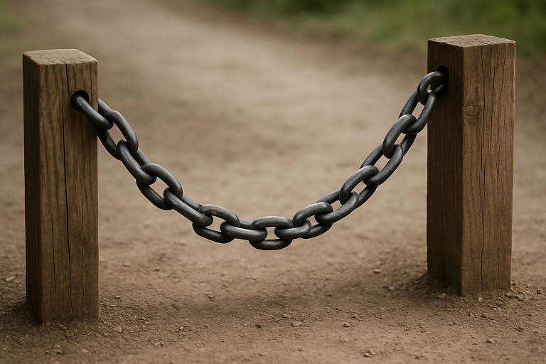 Figure 2: A link chain hanging between two posts under gravity.